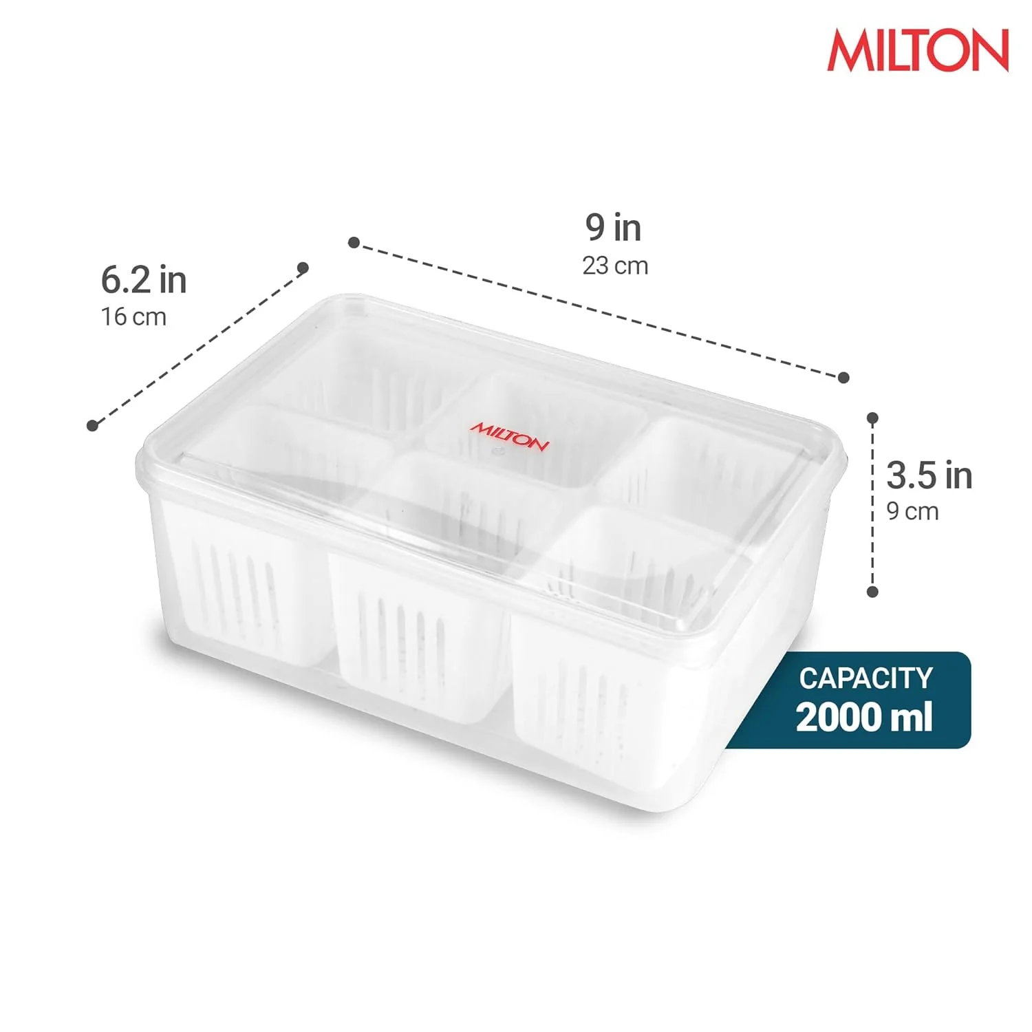 6 Grid Fridge Storage Containers (Milton) - Image 3