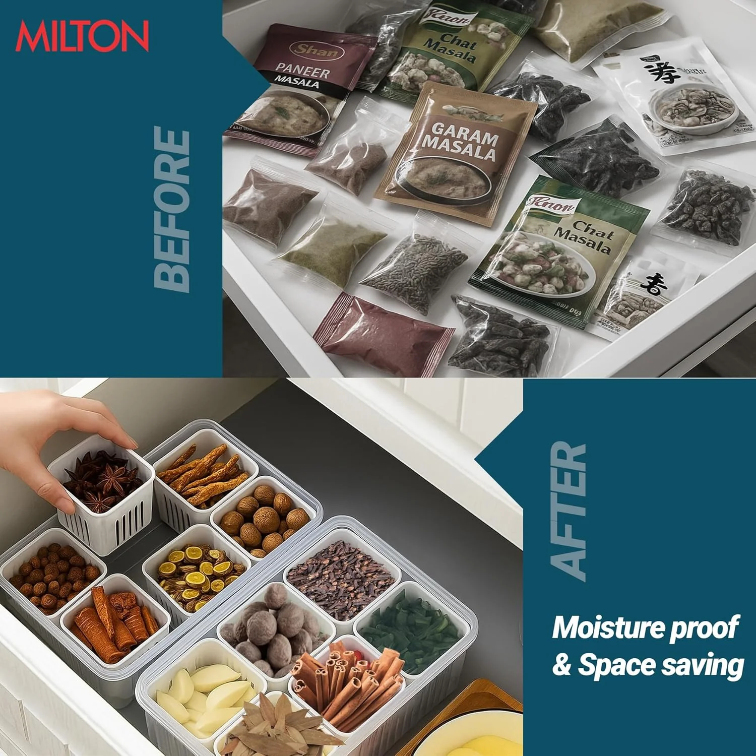 6 Grid Fridge Storage Containers (Milton) - Image 6