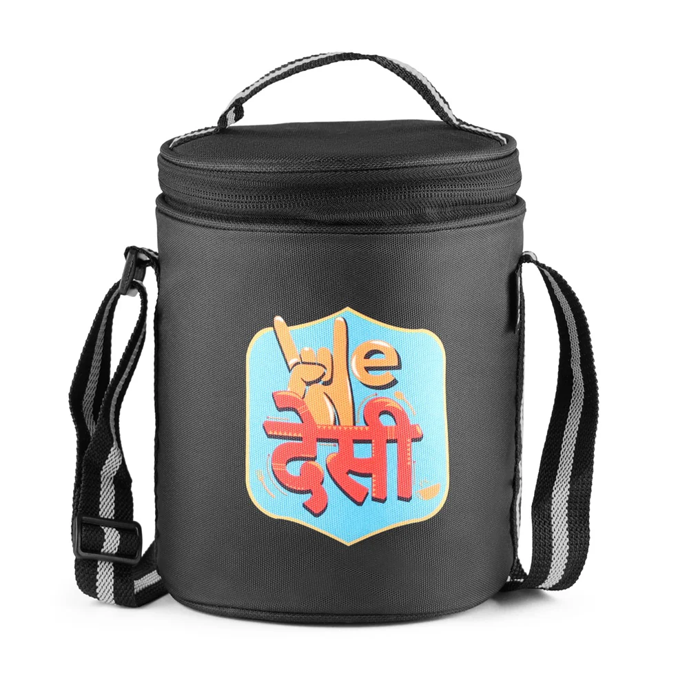 "We Desi" - Glass Tiffin with Printed Jacket (Milton) - Image 5