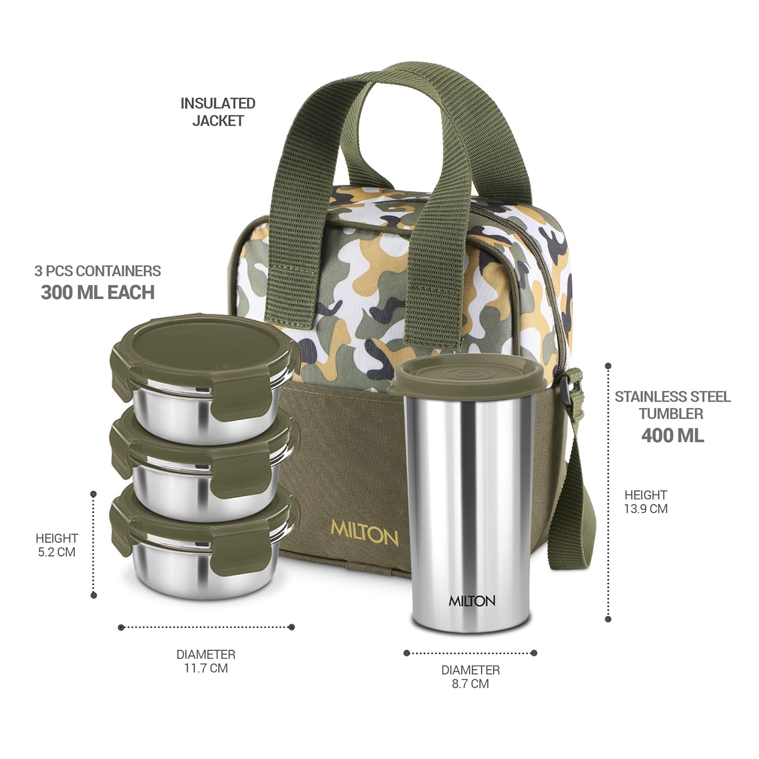 Camo Feast Stainless Steel Tiffin (Milton) - Image 3