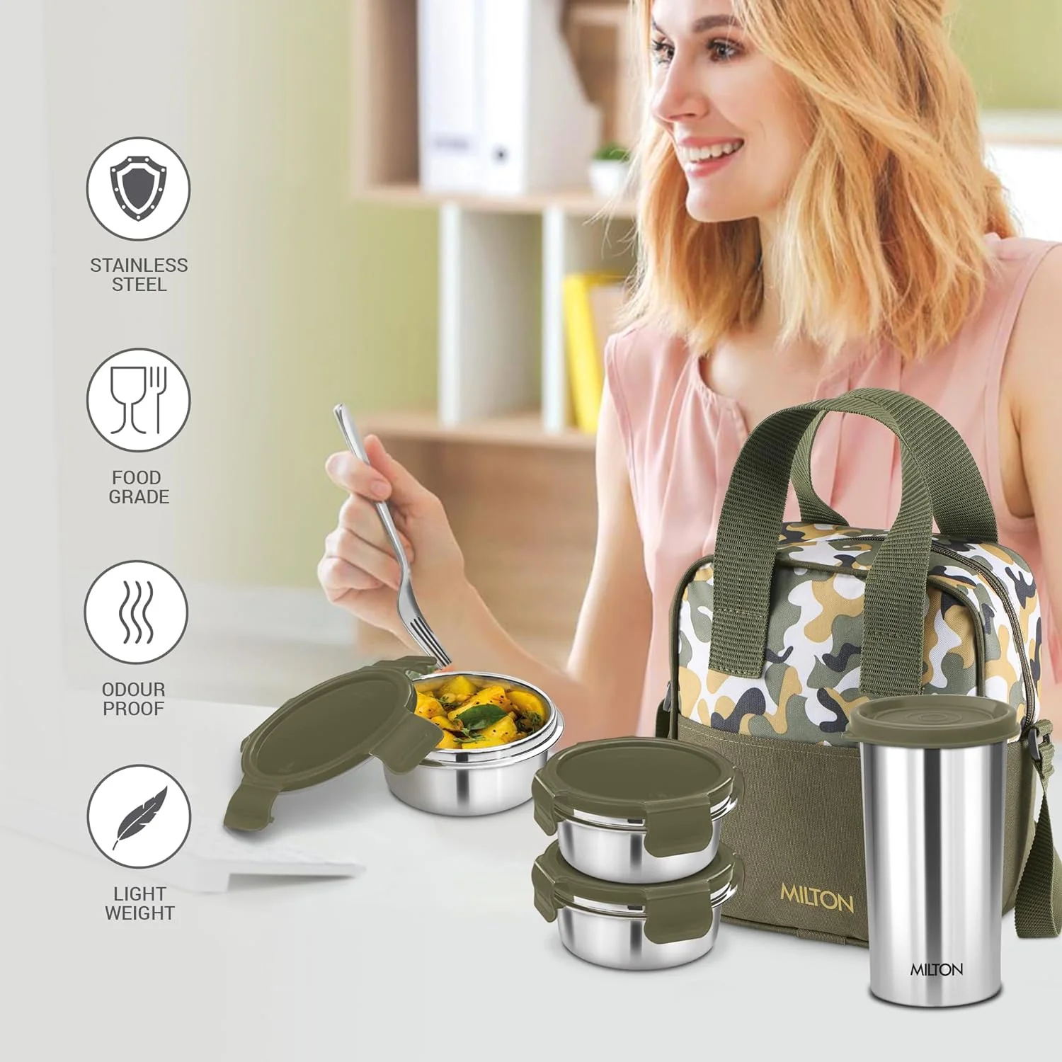 Camo Feast Stainless Steel Tiffin (Milton) - Image 7