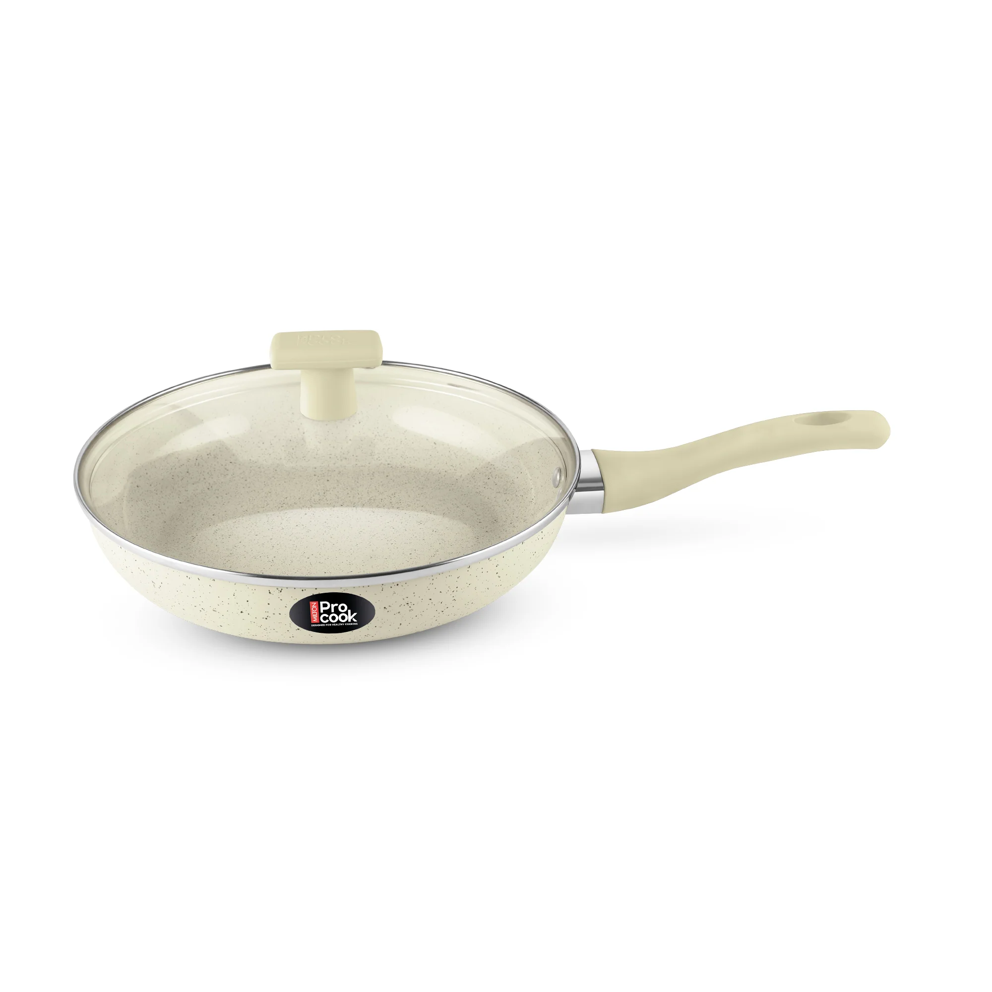 Ceramic Fry Pan With Glass Lid (Procook by Milton) - Image 4