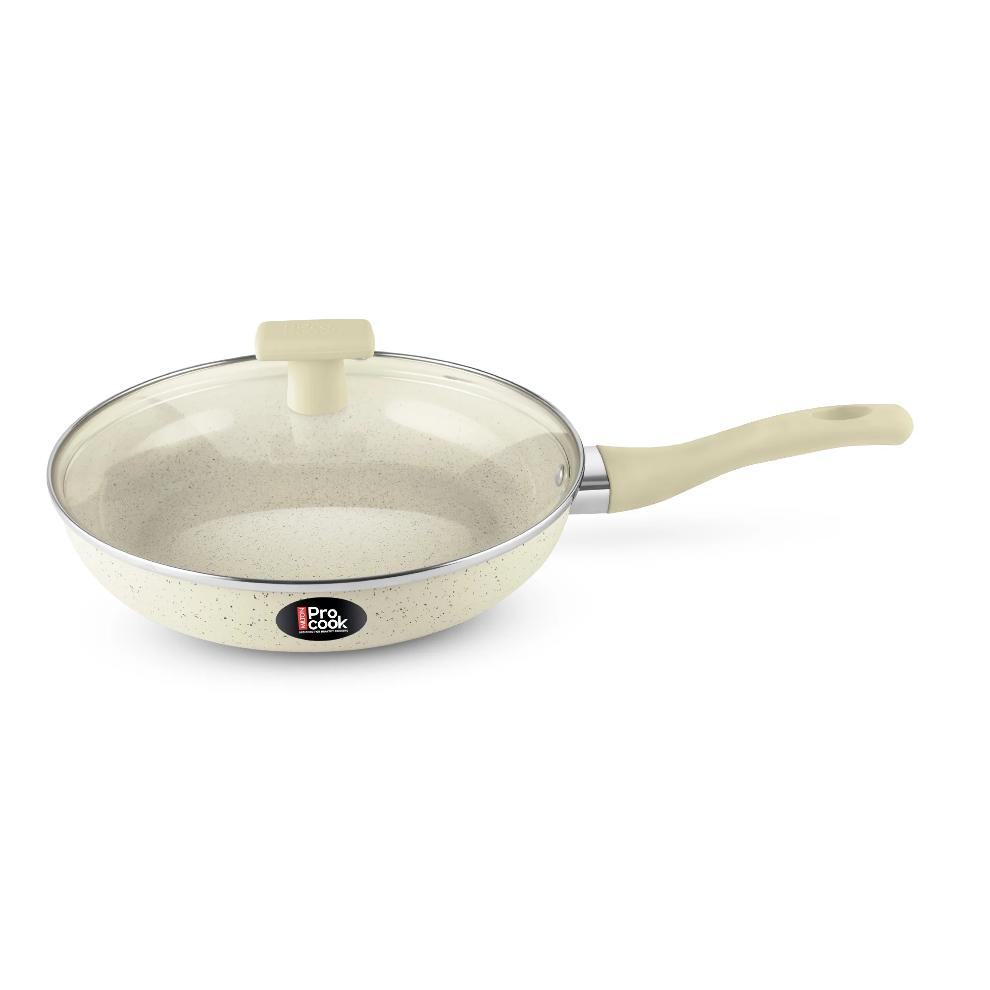 Ceramic Fry Pan With Glass Lid (Procook by Milton) - Image 5