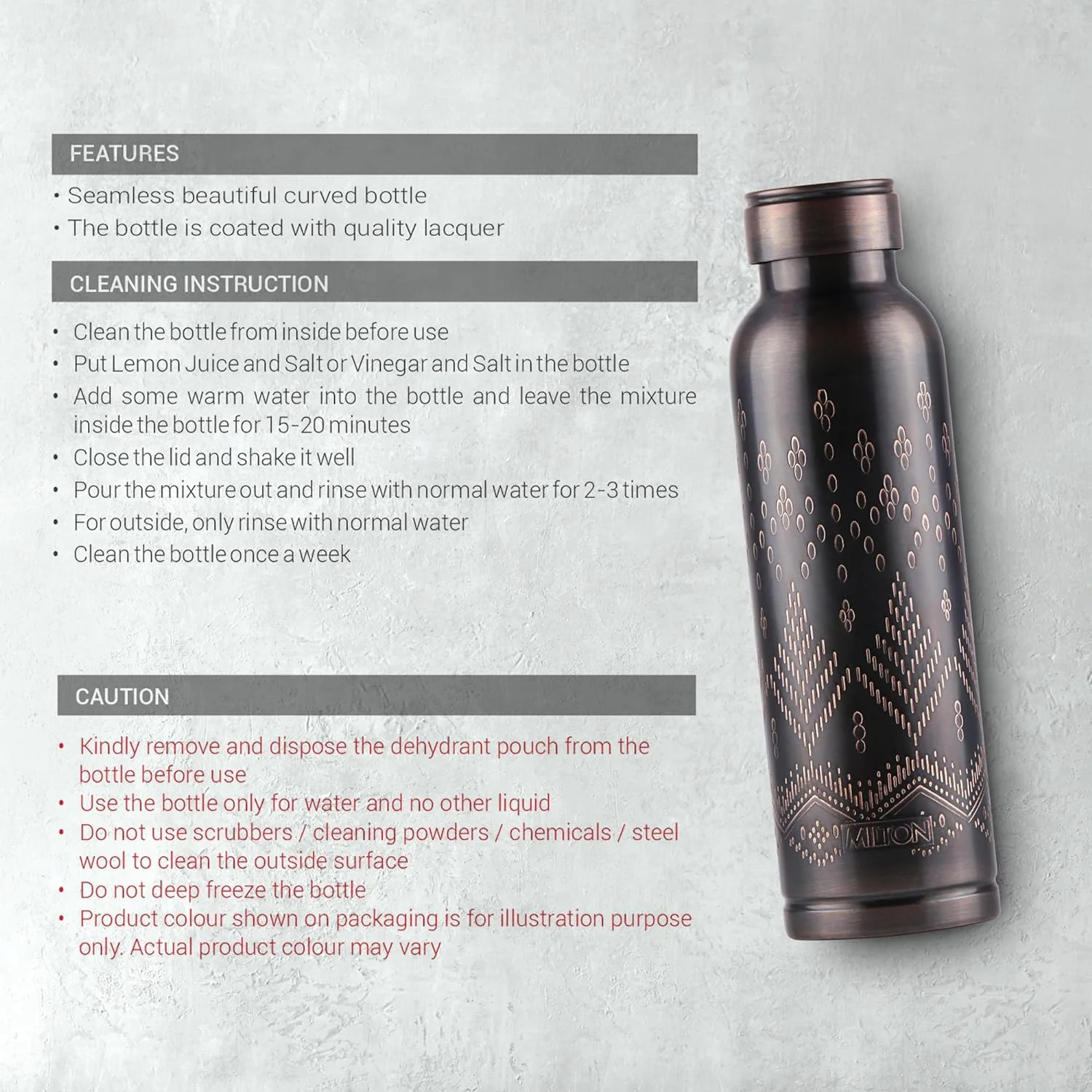 Copper Swasth Design Bottle (Milton) - Image 10