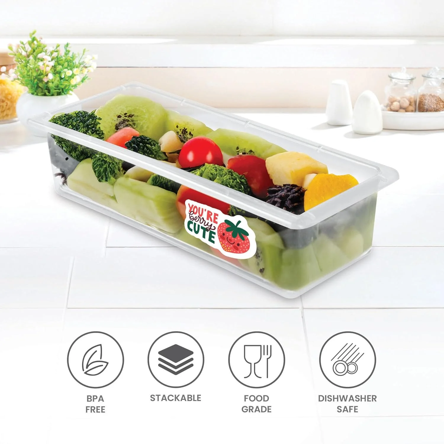 Cryo Fridge Storage Boxes Set of 6 Fridge Organizer Container (Milton) - Image 2
