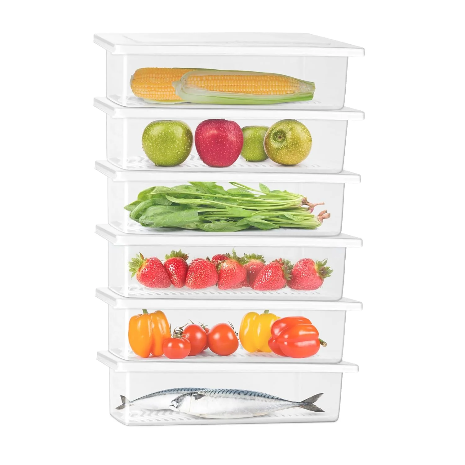Cryo Fridge Storage Boxes Set of 6 Fridge Organizer Container (Milton) - Image 8