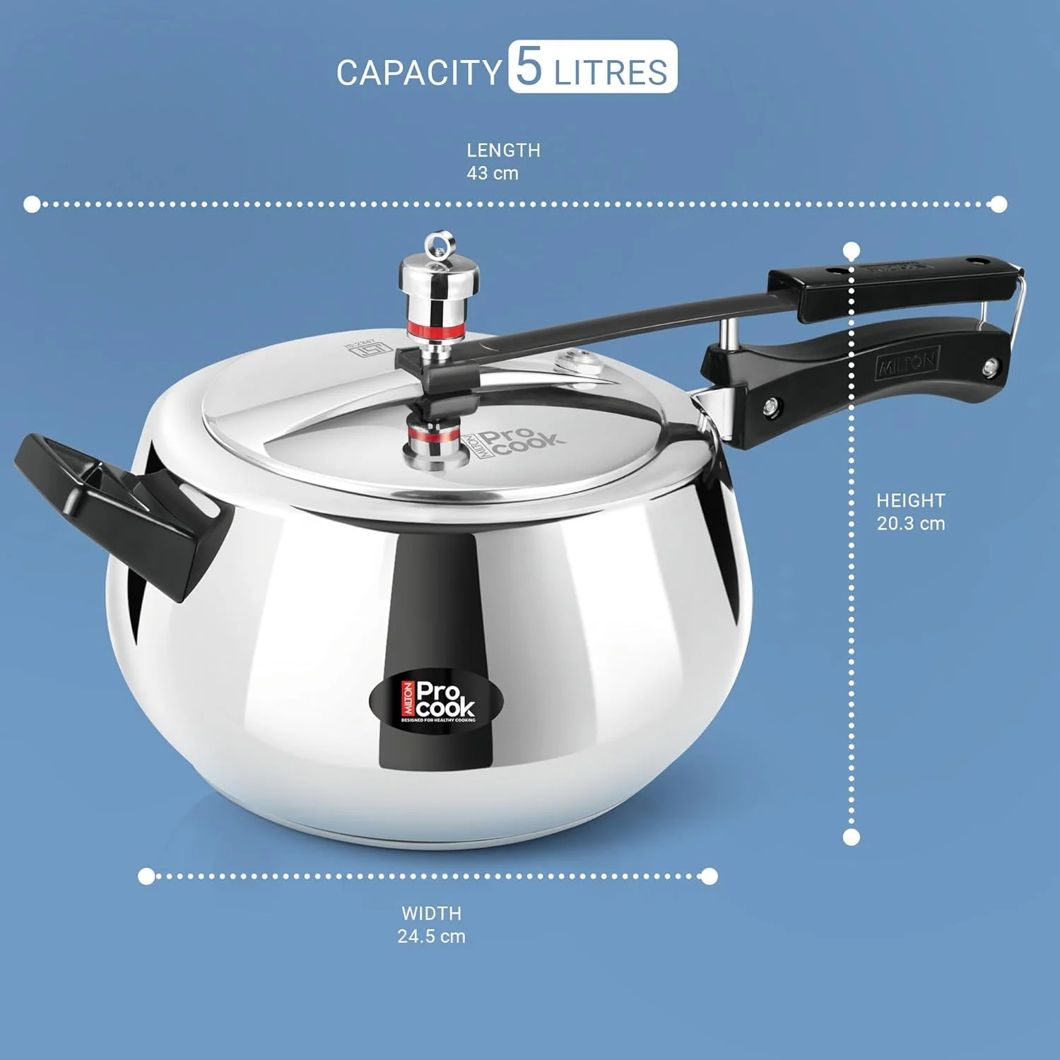 Curve Stainless Steel Pressure Cooker Inner Lid (Milton Procook) - Image 4