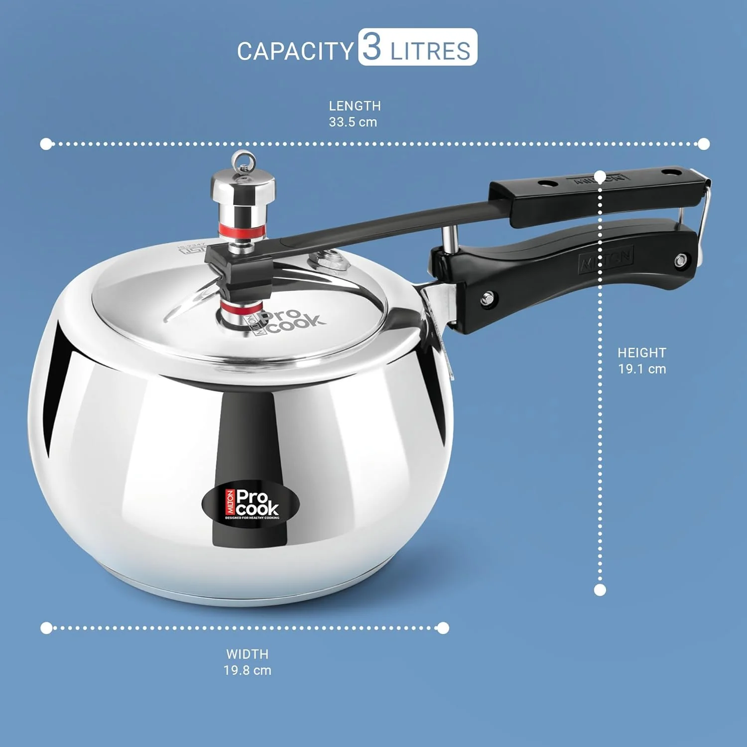 Curve Stainless Steel Pressure Cooker Inner Lid (Milton Procook) - Image 5