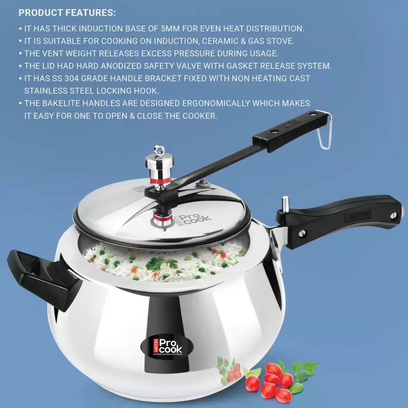 Curve Stainless Steel Pressure Cooker Inner Lid (Milton Procook) - Image 7