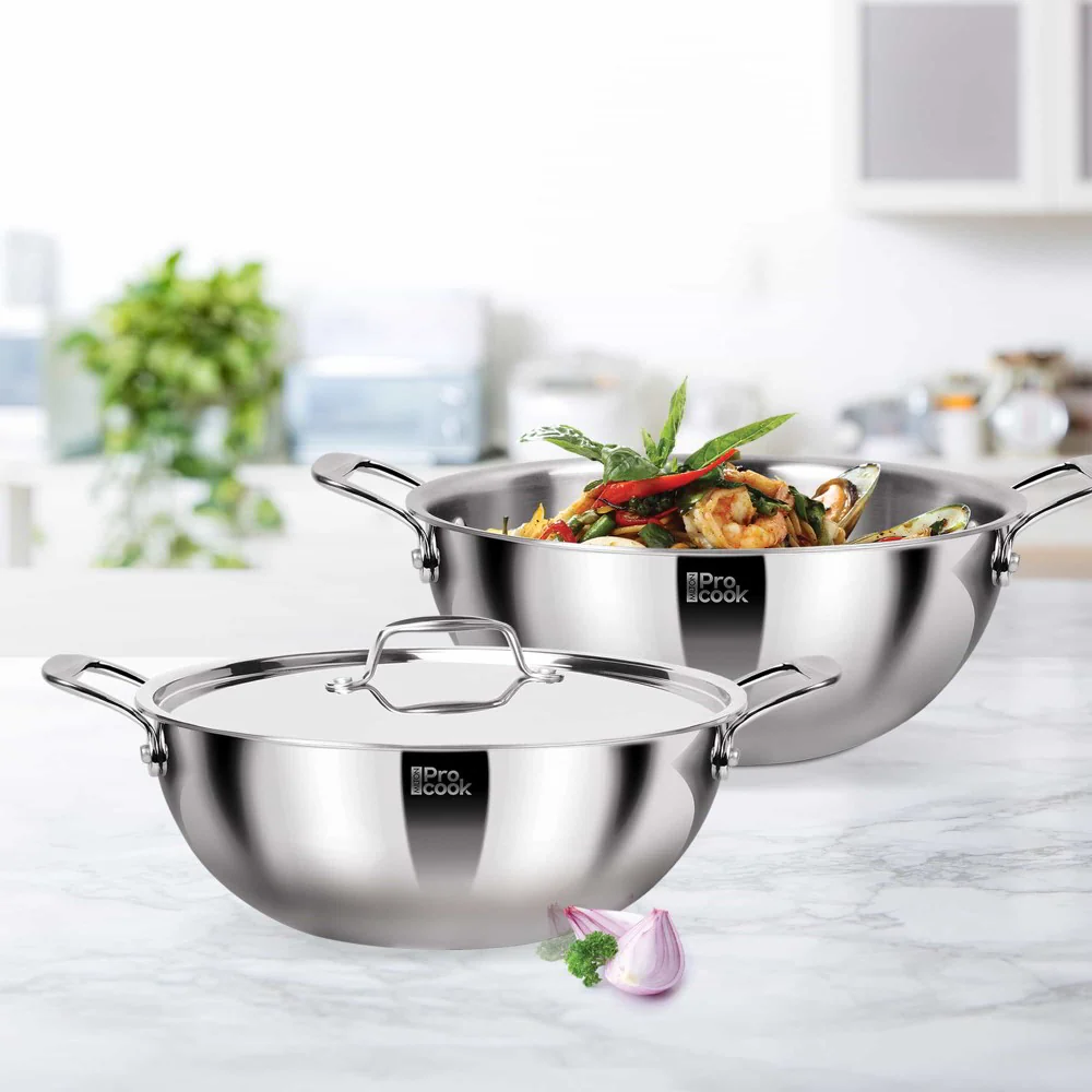 Deep Kadhai With Lid Ss Triply (Milton Procook) - Image 2