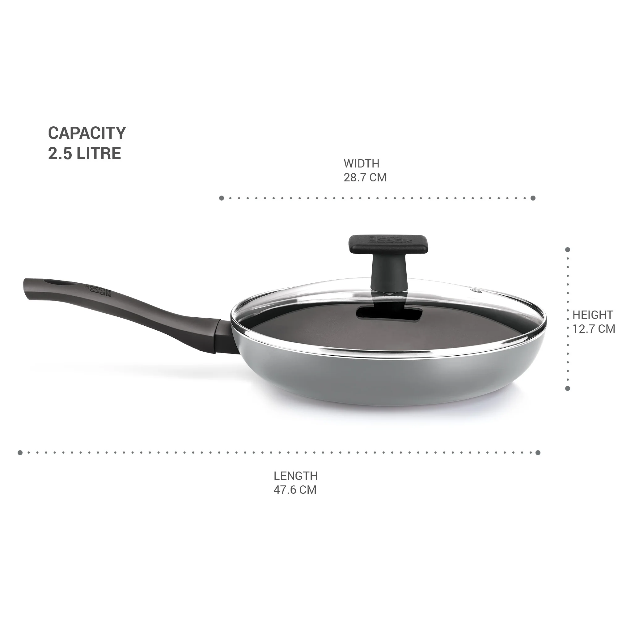 Fry Pan With Lid-Blackpearl-Induction (Milton Procook) - Image 6