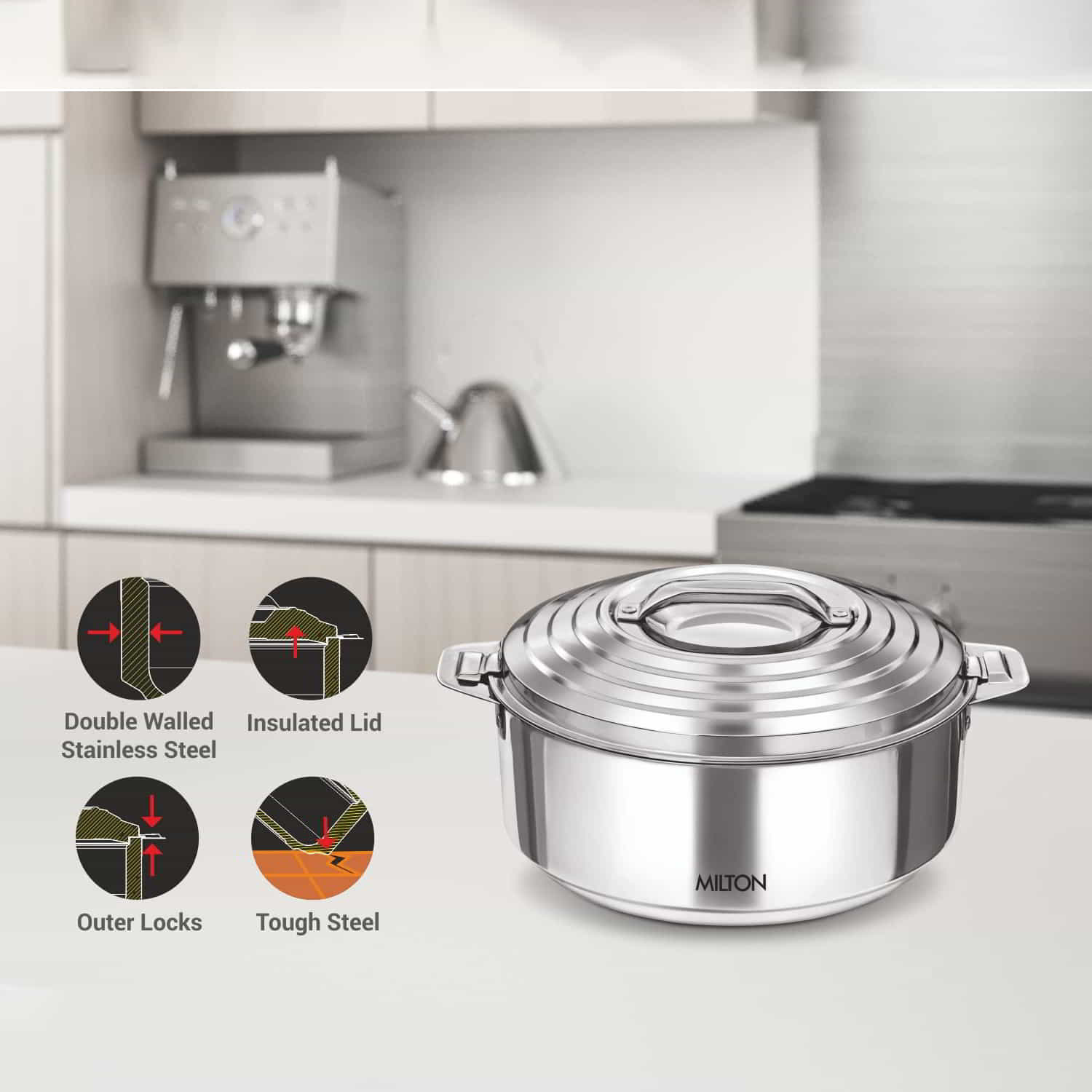 Galaxia Stainless Steel Casserole (Milton) - Image 4