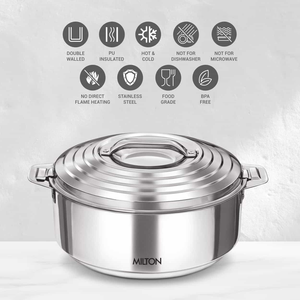Galaxia Stainless Steel Casserole (Milton) - Image 5