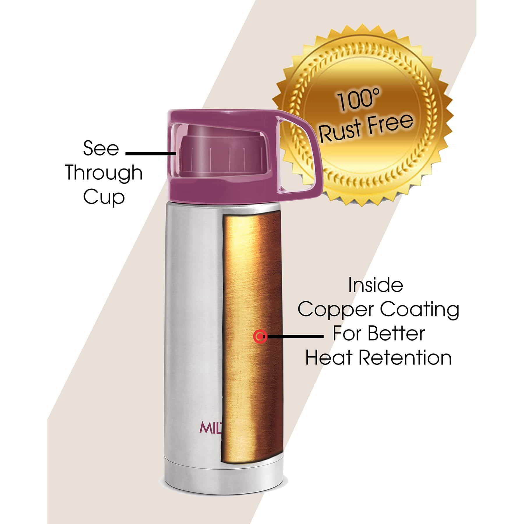 Glassy Thermosteel Flask (Milton) - Image 4