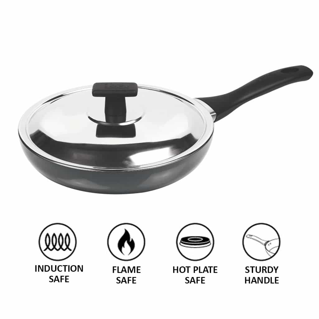 Hard Anodized Fry Pan With Stainless Steel Lid (Milton Procook) - Image 3