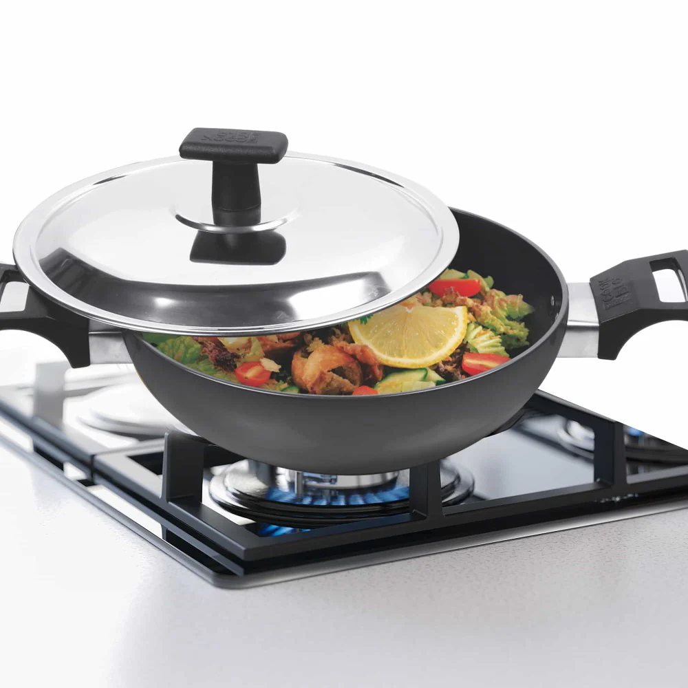Hard Anodized Kadhai With Stainless Steel Lid (Milton Procook) - Image 3