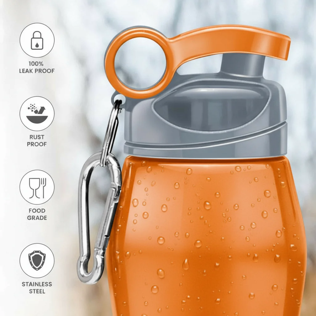 Hawk With Flip Lid Stainless Steel Bottle (Milton) - Image 3