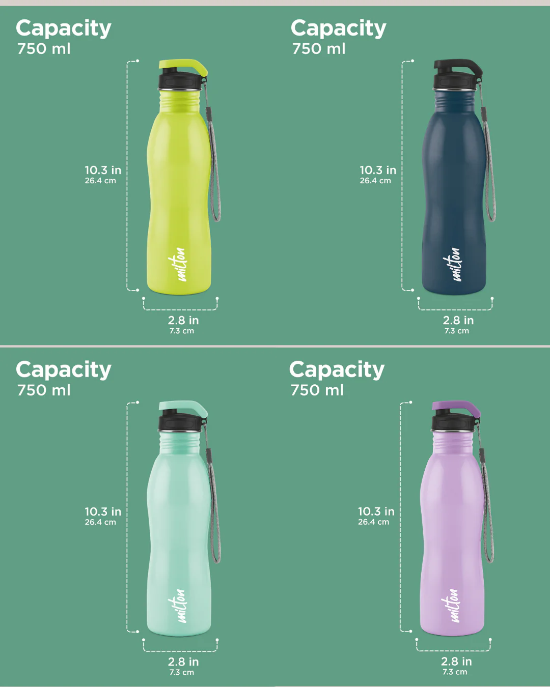 Immerse Bottle with Two Lids (Milton) - Image 5