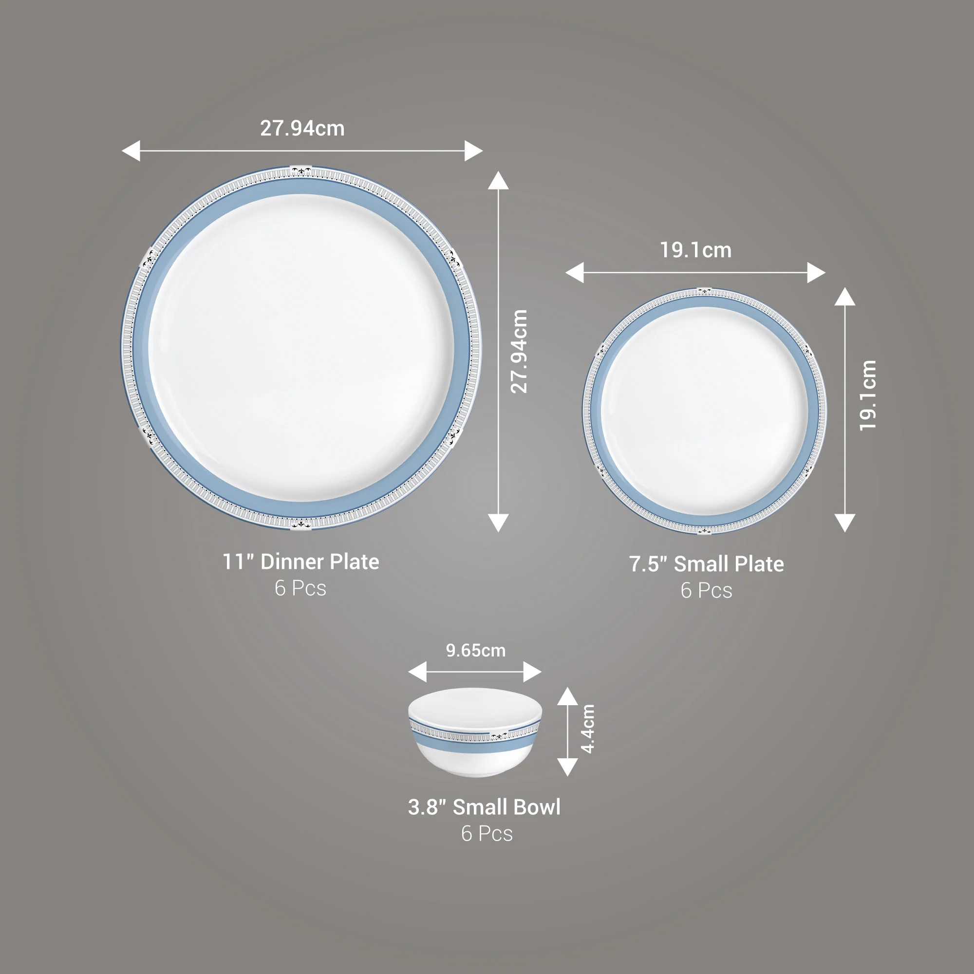 Lissome Dinner Set - Blue Elegance (Melamine) - Image 3