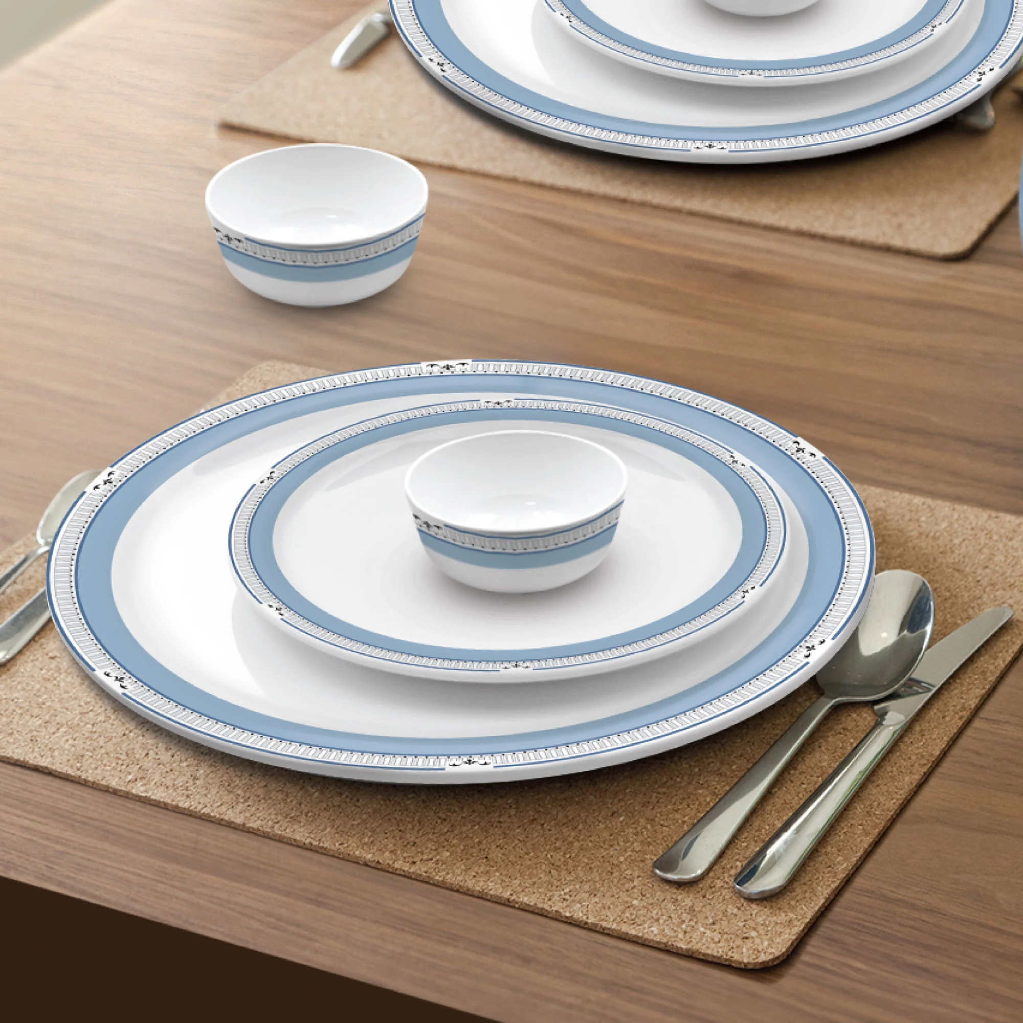 Lissome Dinner Set - Blue Elegance (Melamine) - Image 4