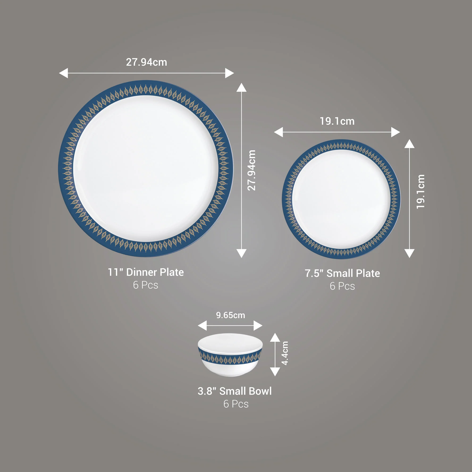 Lissome Dinner Set - Blue Lux (Melamine) - Image 3