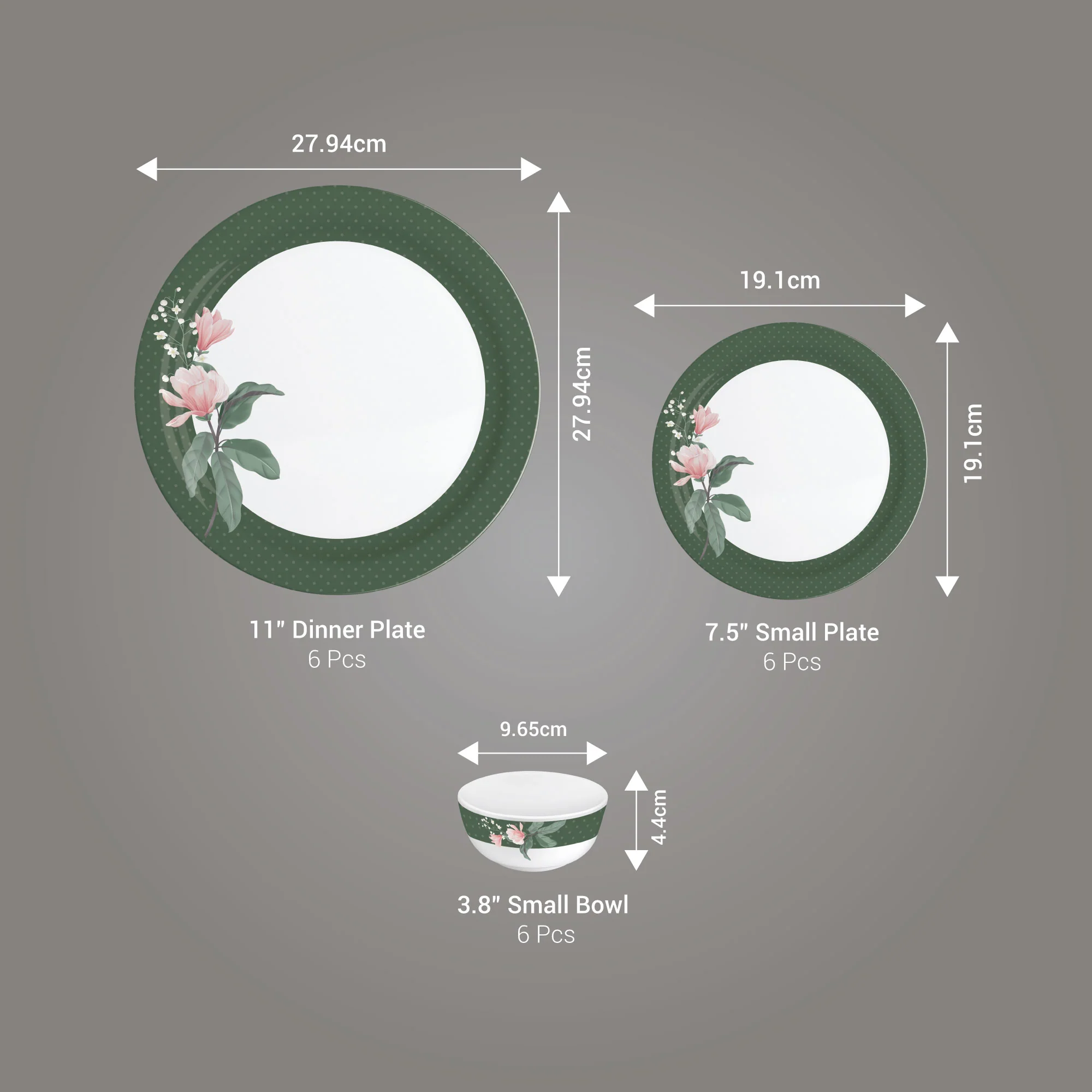 Lissome Dinner Set - Vintage Green (Melamine) - Image 3