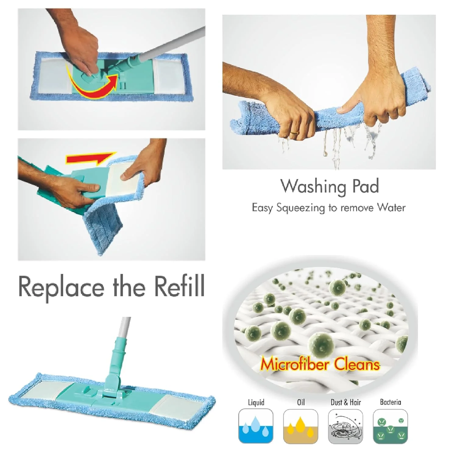 Microfiber Flat Mop - Wet & Dry (Spotzero by Milton) - Image 7
