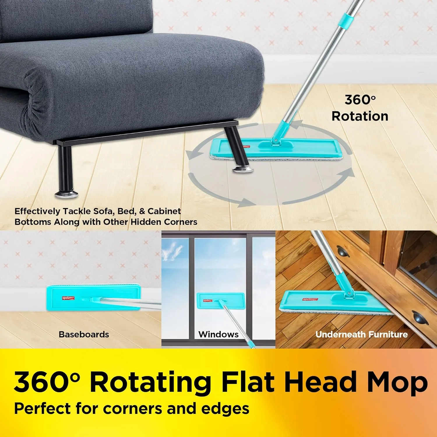 Mini Flat Mop (Spotzero By Milton) - Image 2