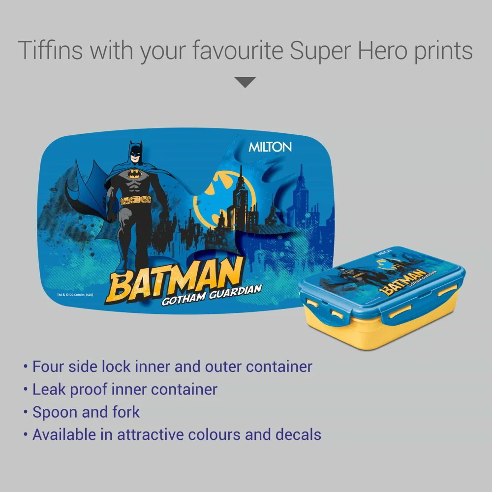 Mini Fun Treat Super Hero Plastic Tiffin (Milton) - Image 4