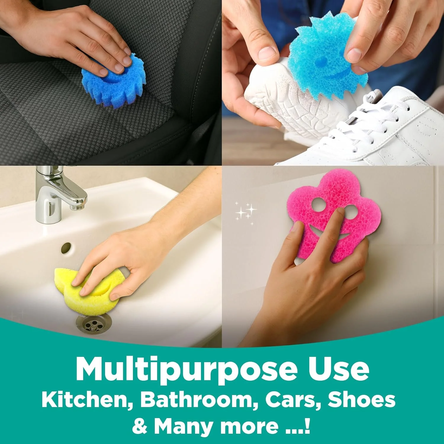 Multi-Shape, Dual-Sided Dish Scrubber - Set of 3 (Spotzero By Milton) - Image 5