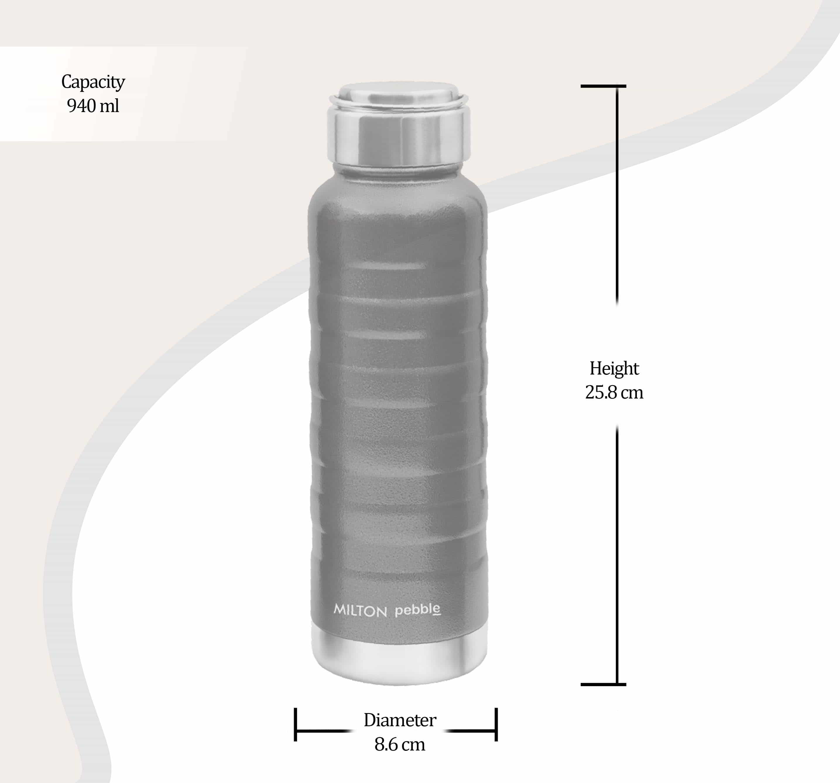 Pebble With Steel Lid Thermosteel Bottle (Milton) - Image 5