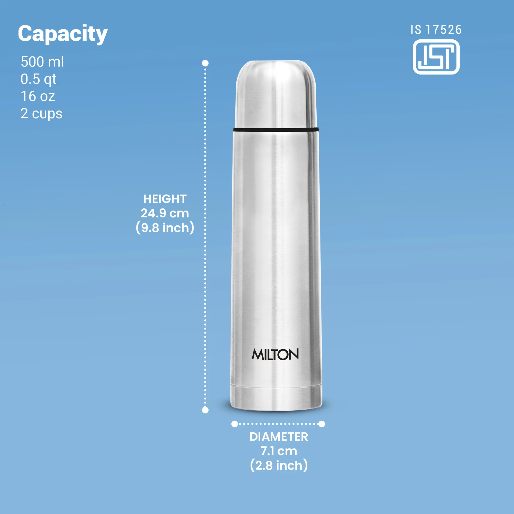 Flip Lid Thermosteel Bottle (Milton) - Image 9