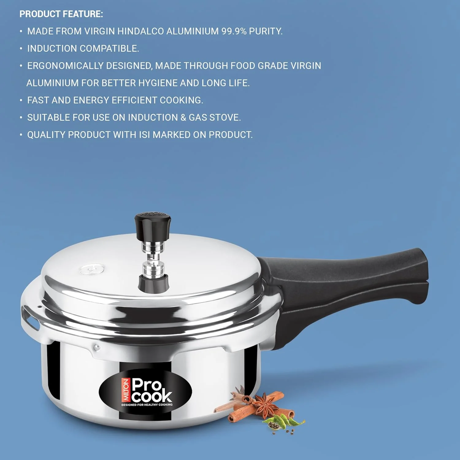 Pressure Cooker Aluminium Outer Lid Induction (Milton Procook) - Image 4