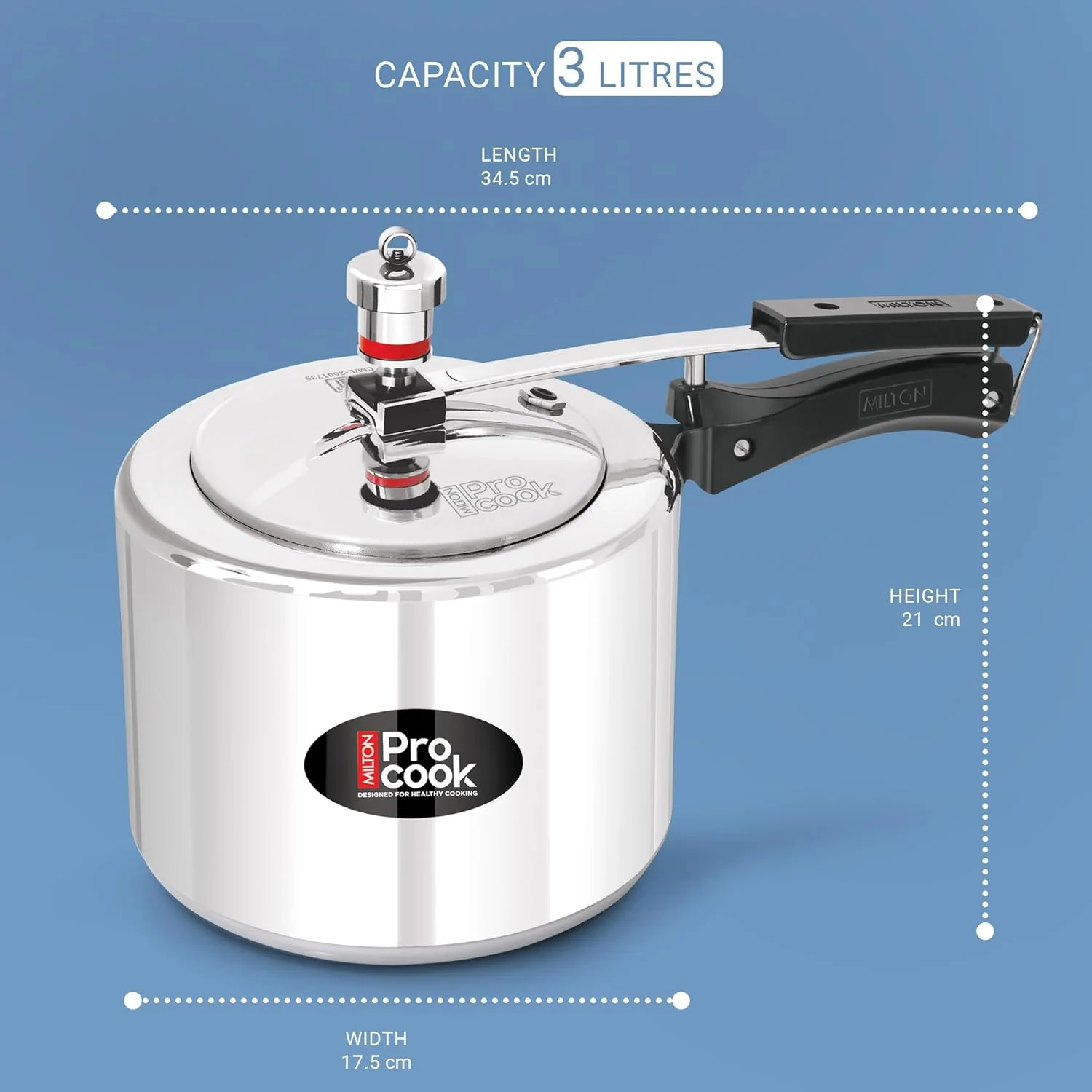 Pressure Cooker Inner Lid Aluminium Induction (Milton Procook) - Image 4