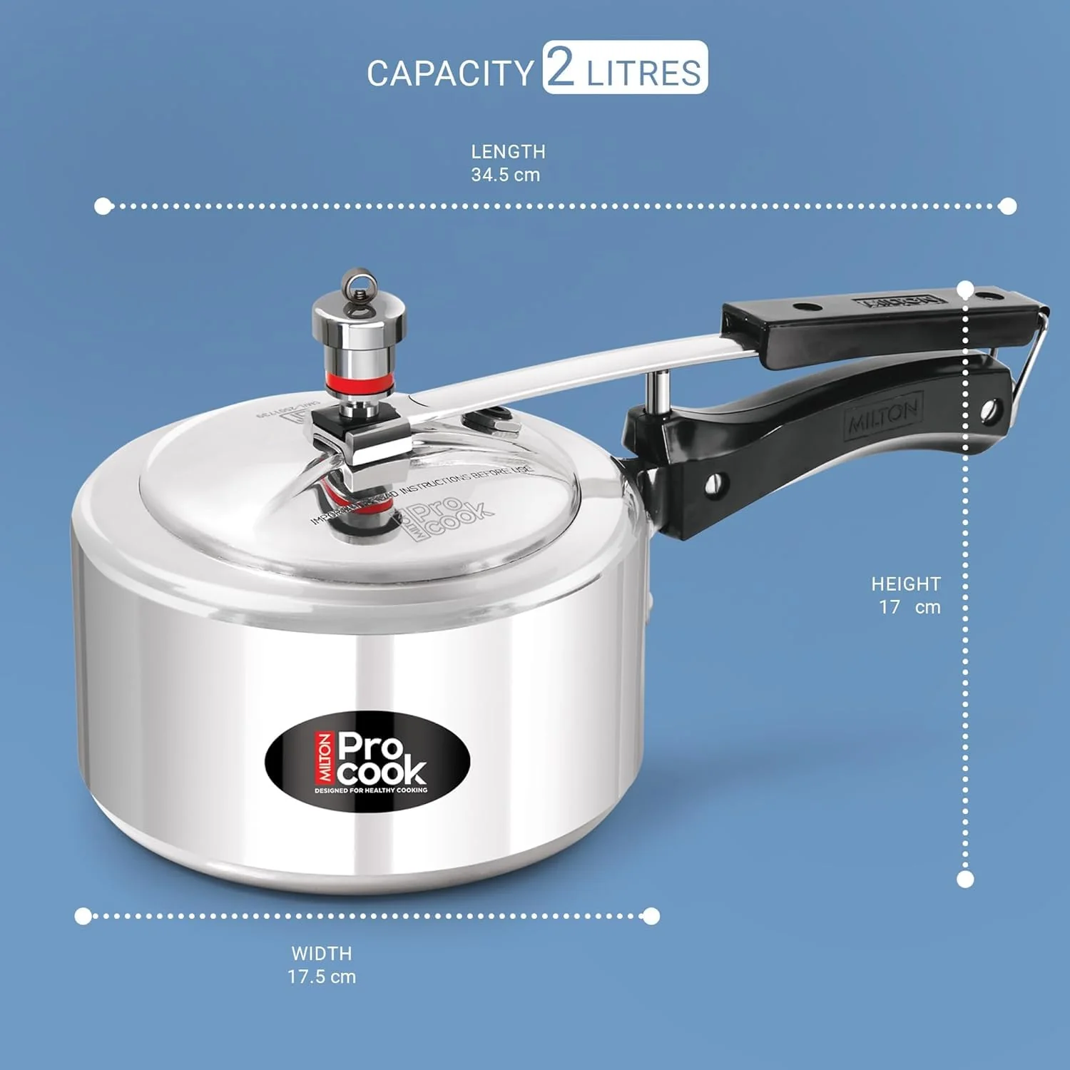 Pressure Cooker Inner Lid Aluminium Induction (Milton Procook) - Image 5