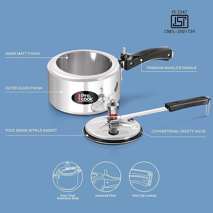 Pressure Cooker Inner Lid Aluminium Induction (Milton Procook) - Image 6