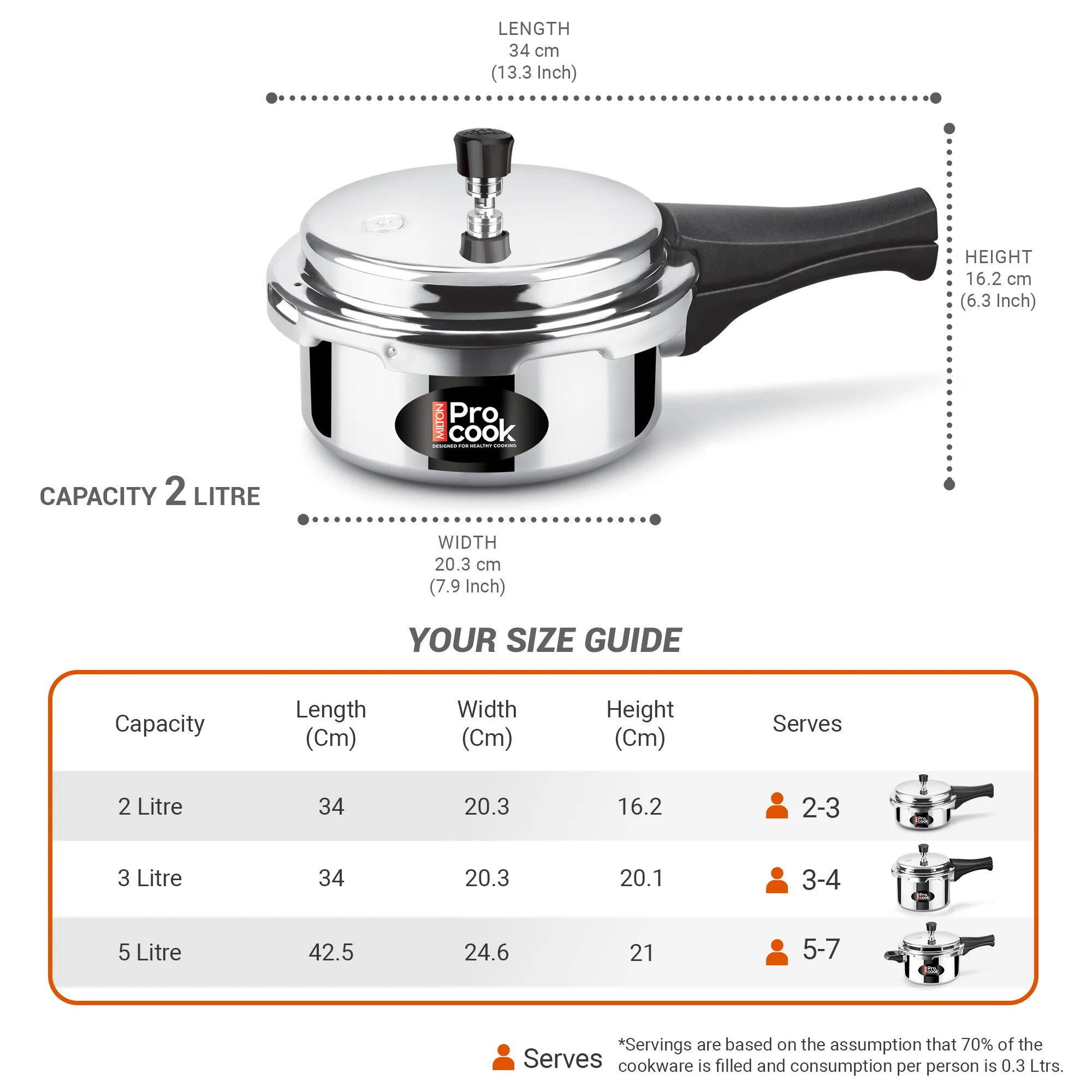 Pressure Cooker Outer Lid Aluminium Non Induction (Milton Procook) - Image 6