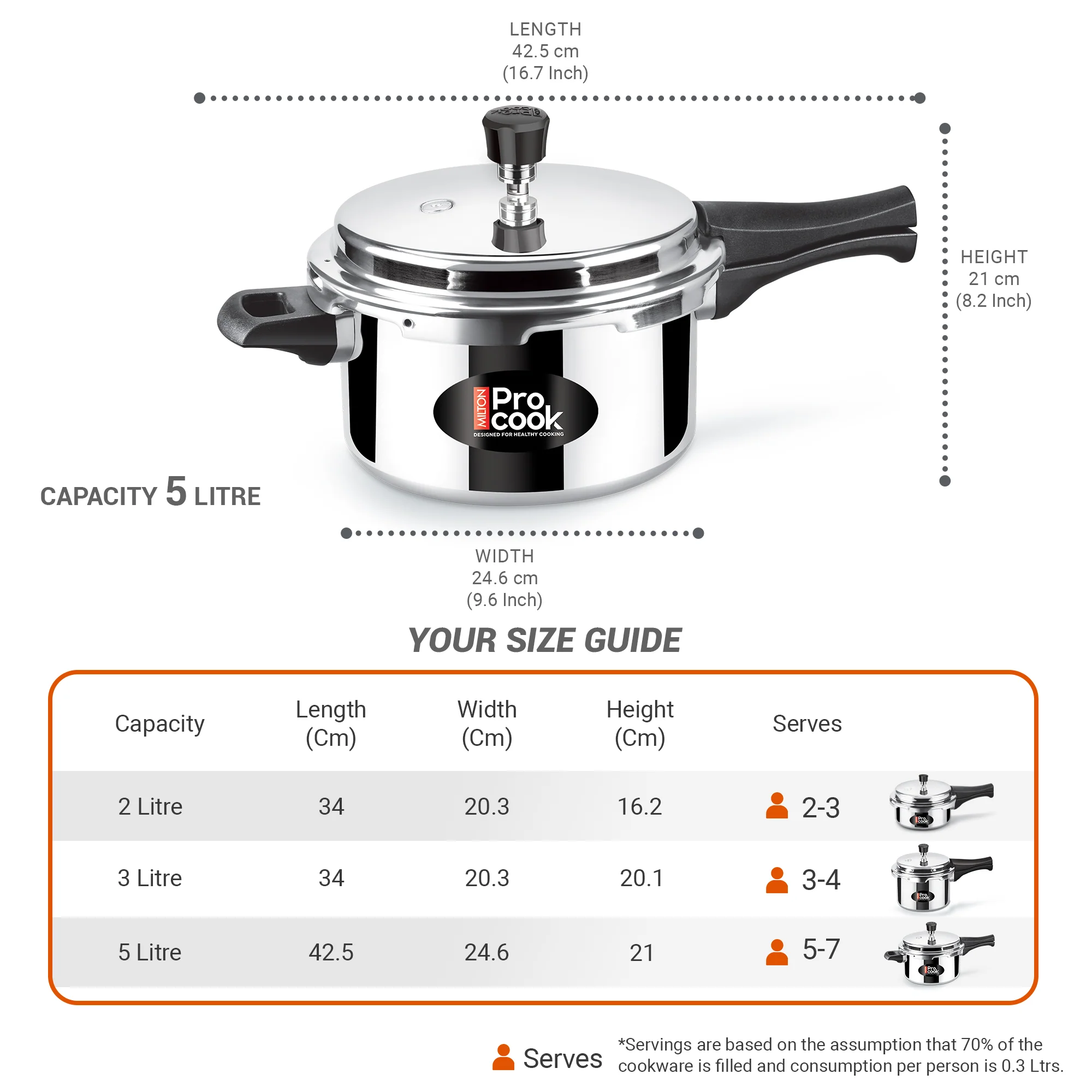 Pressure Cooker Outer Lid Aluminium Non Induction (Milton Procook) - Image 8
