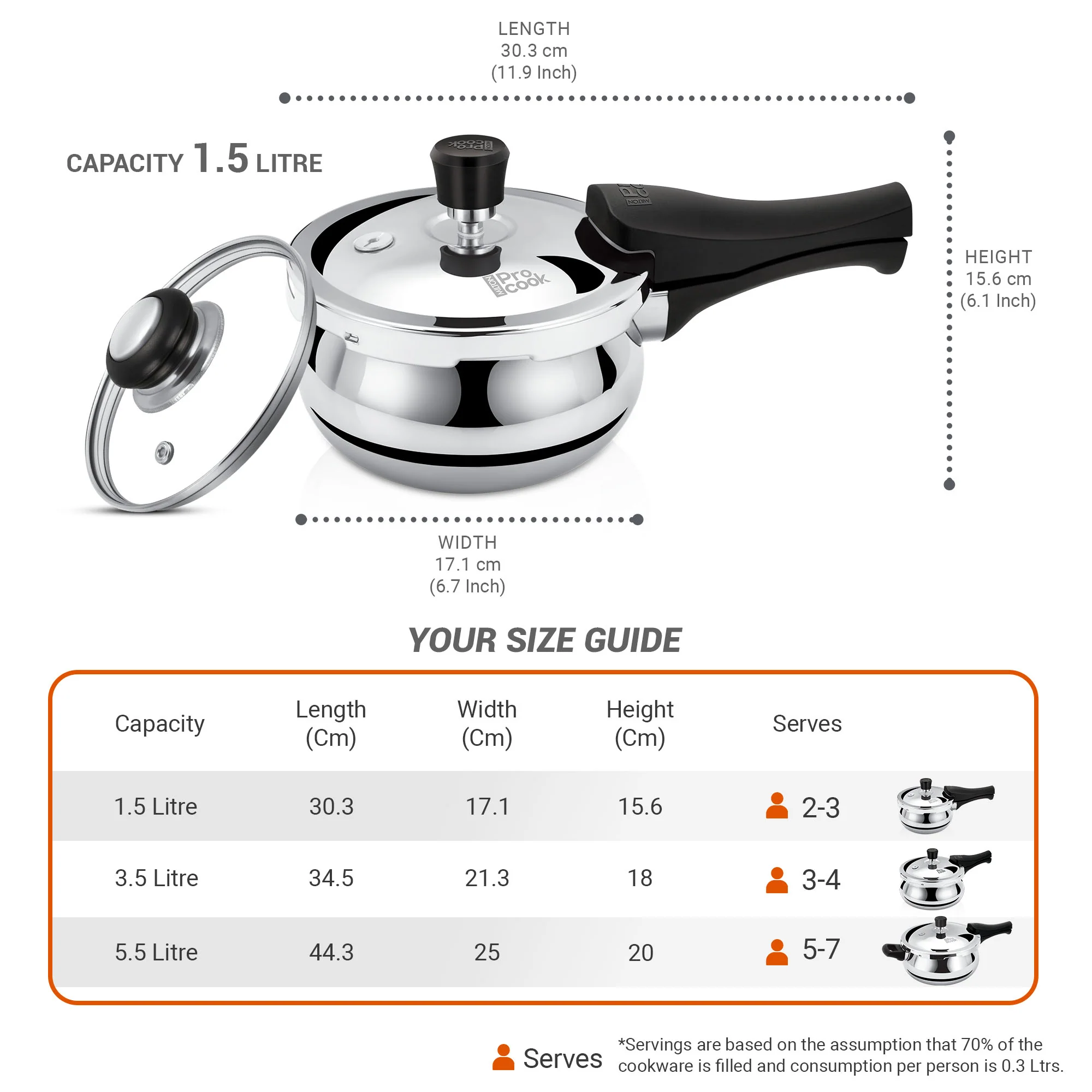 Pressure Cooker Outer Lid Curve Triply (Milton Procook) - Image 8