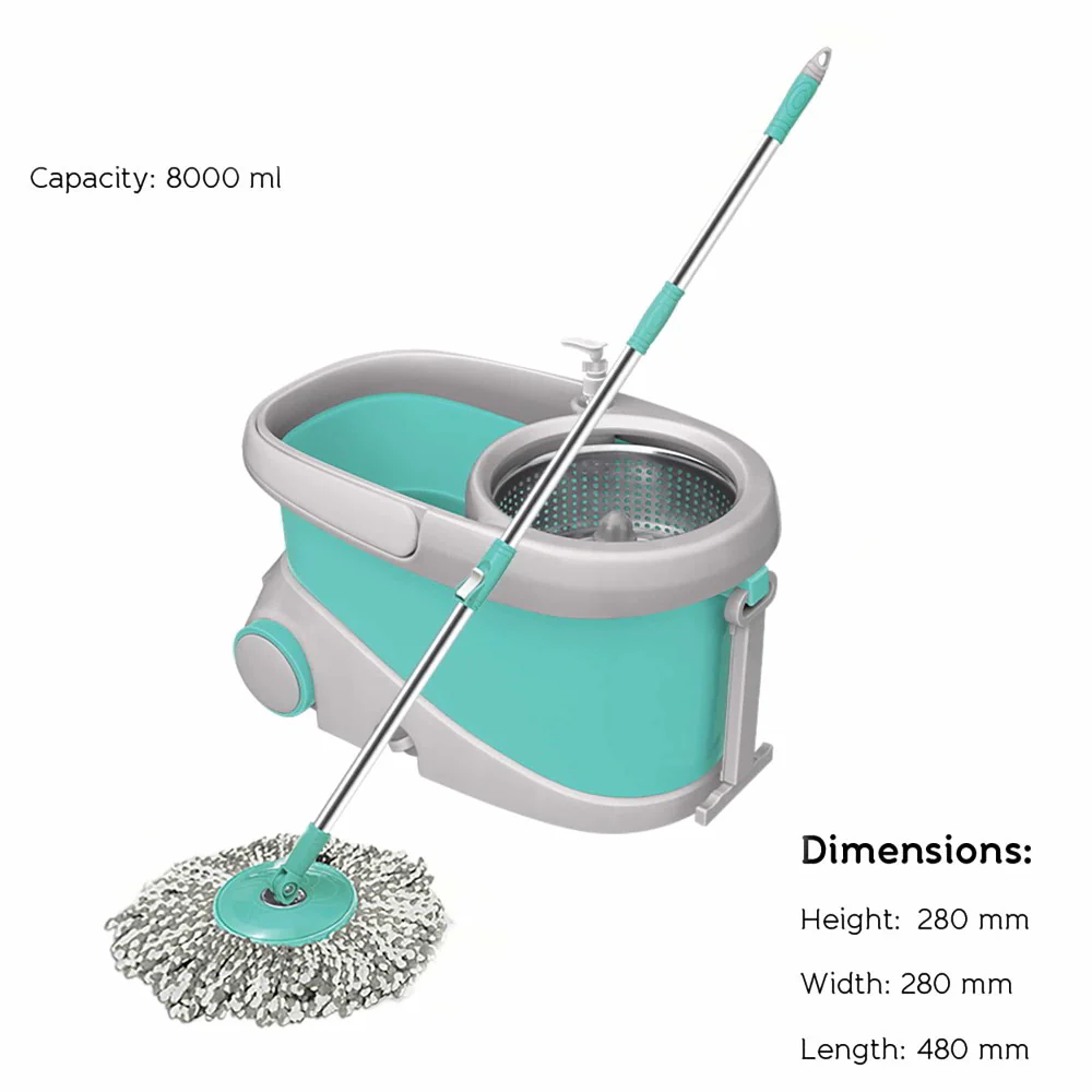 Prime Spin Mop with Big Wheels and Stainless Steel Wringer (Spotzero by Milton) - Image 3