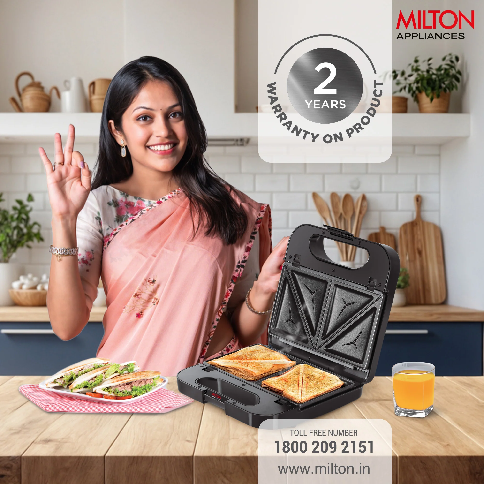 Wodden Sandwich Griller HSM003 3-IN-1  (Milton) - Image 6