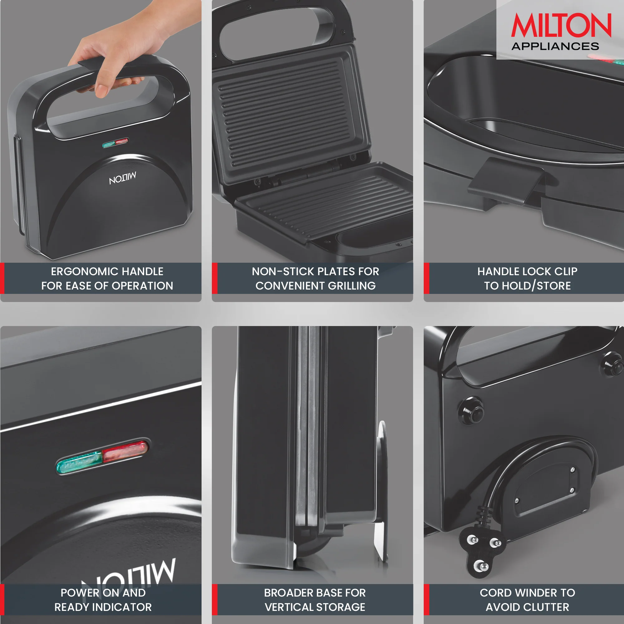 Sandwich Griller HSG022 (Milton) - Image 5