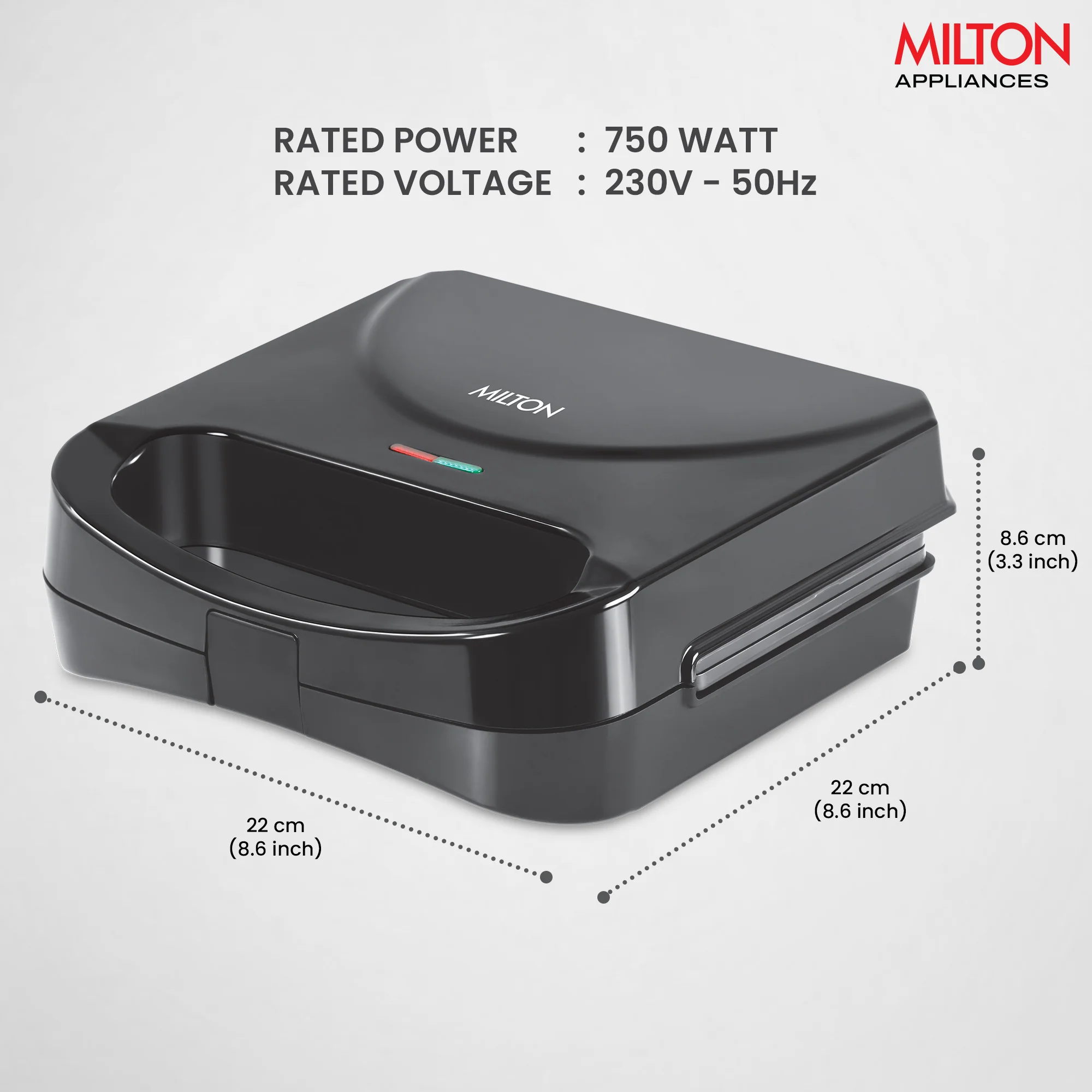 Sandwich Griller HSG022 (Milton) - Image 6
