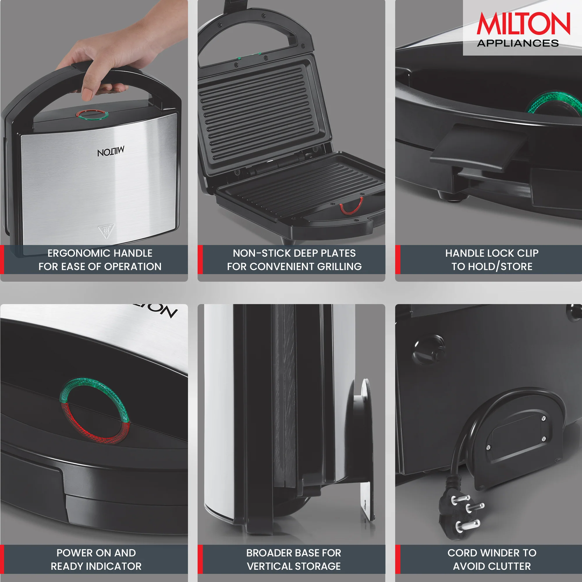 Sandwich Griller HSG044 (Milton) - Image 4