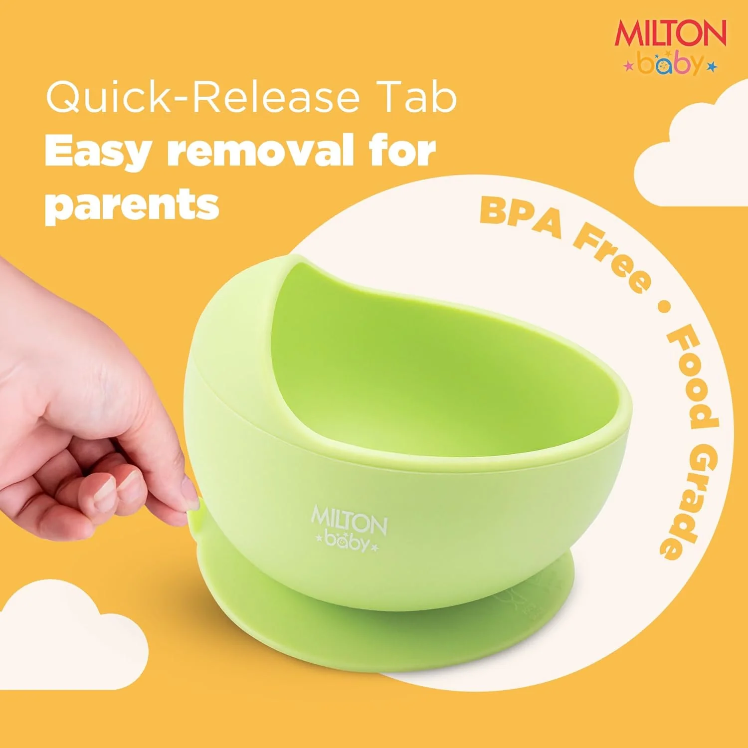 Silicone Suction Bowl With Spoon For Baby (Milton) - Image 4
