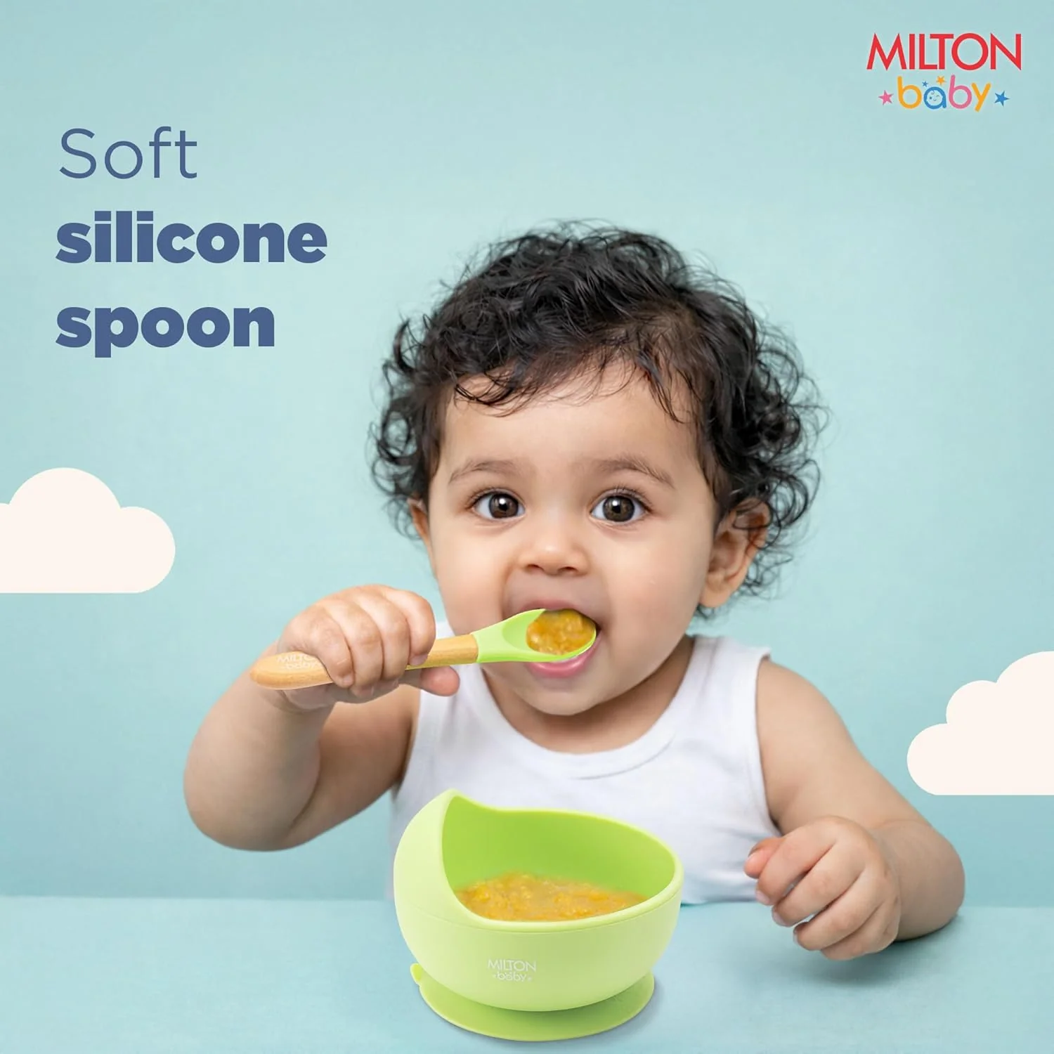 Silicone Suction Bowl With Spoon For Baby (Milton) - Image 5