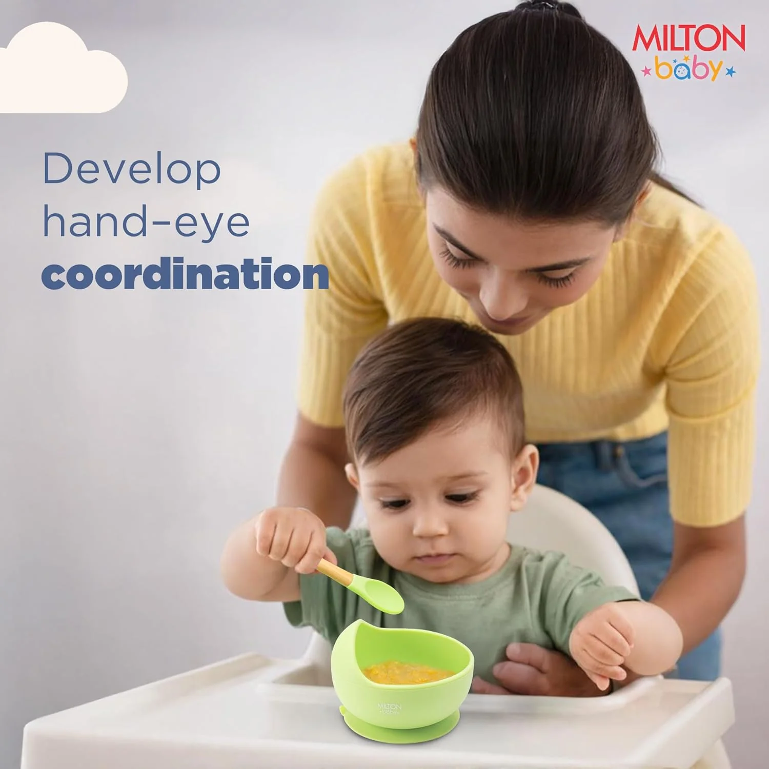 Silicone Suction Bowl With Spoon For Baby (Milton) - Image 6
