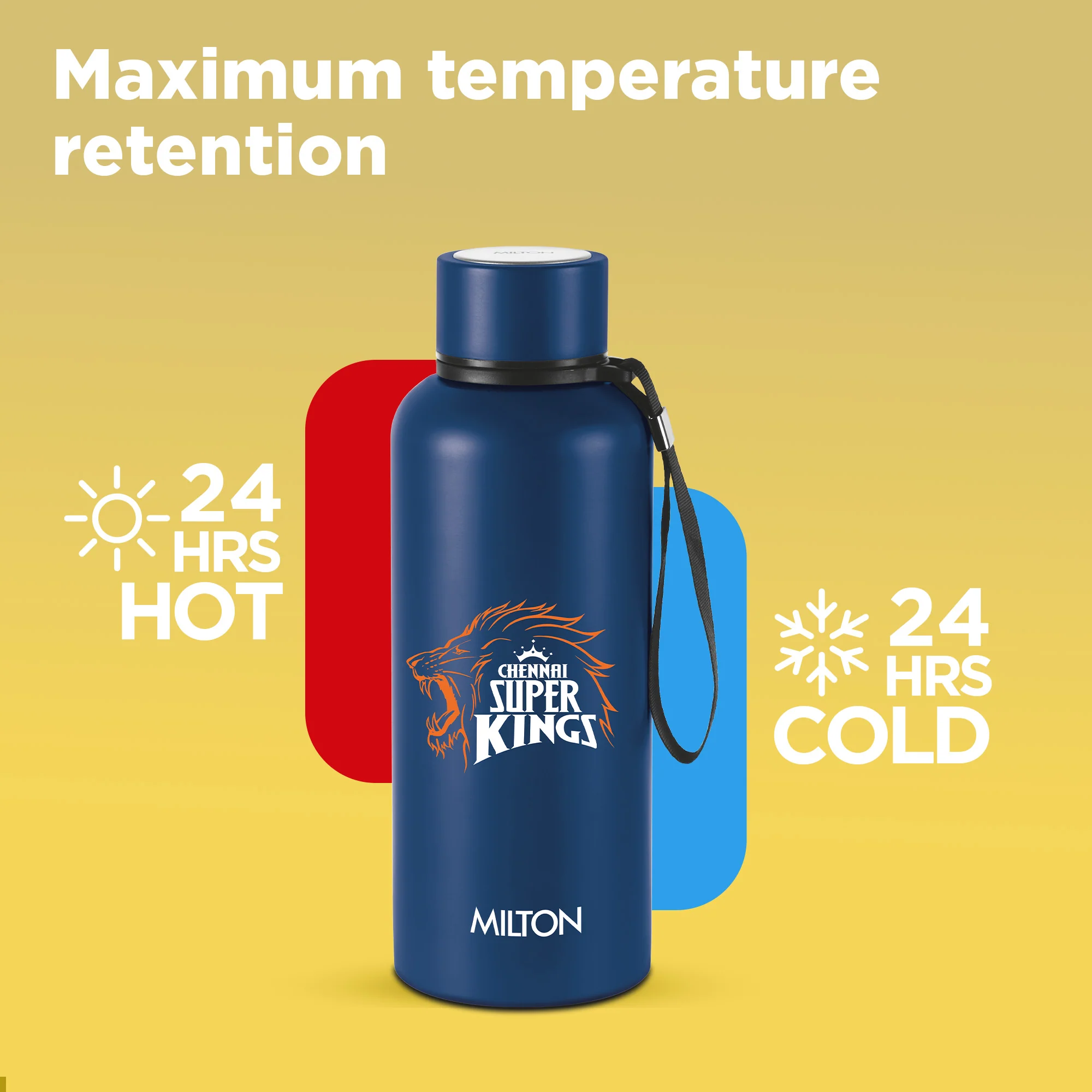 Sports Aura UV Printing Thermosteel Bottle - Chennai Super Kings (CSK) - Milton - Image 11