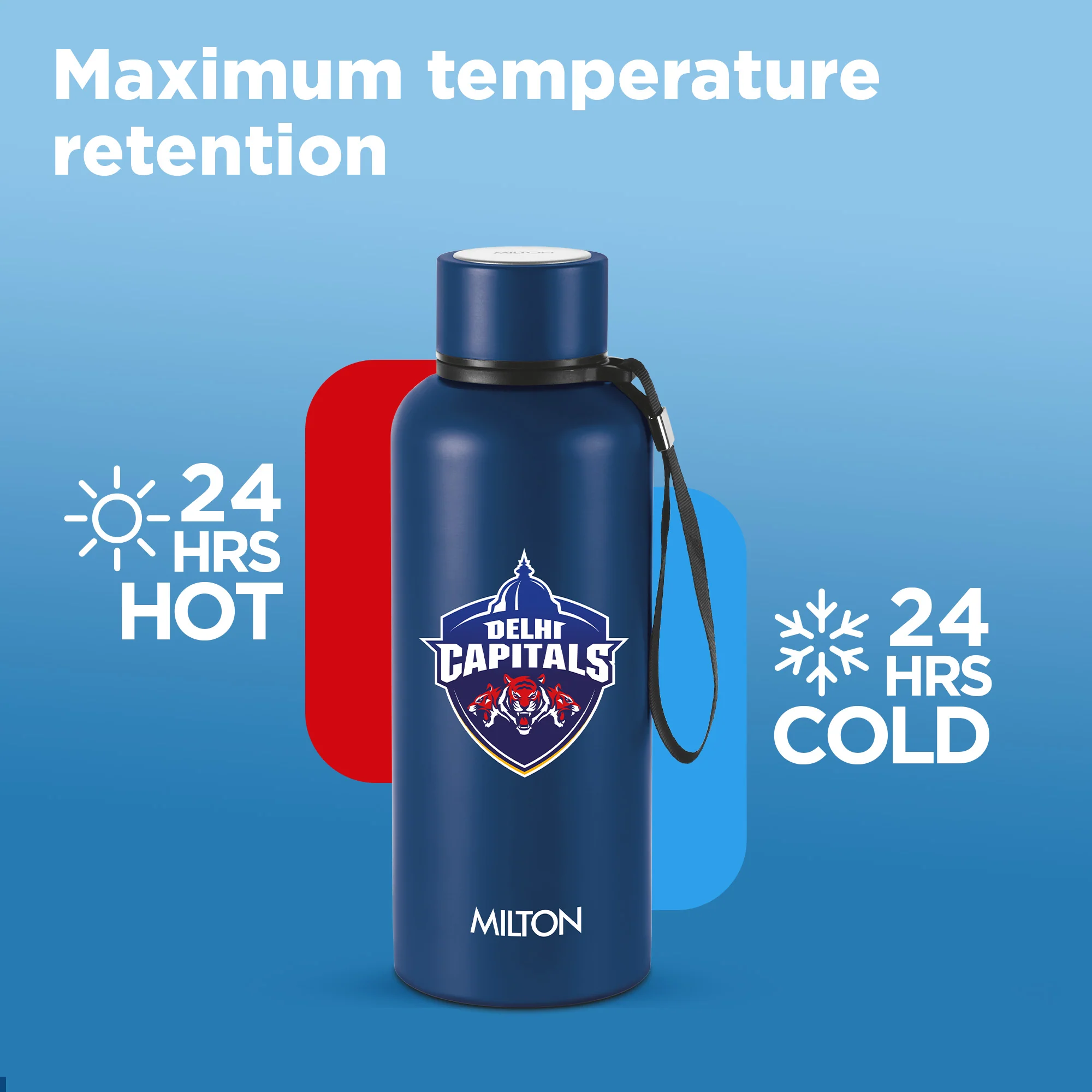 Sports Aura UV Printing Thermosteel Bottle - Delhi Capitals (DC) - Milton - Image 11