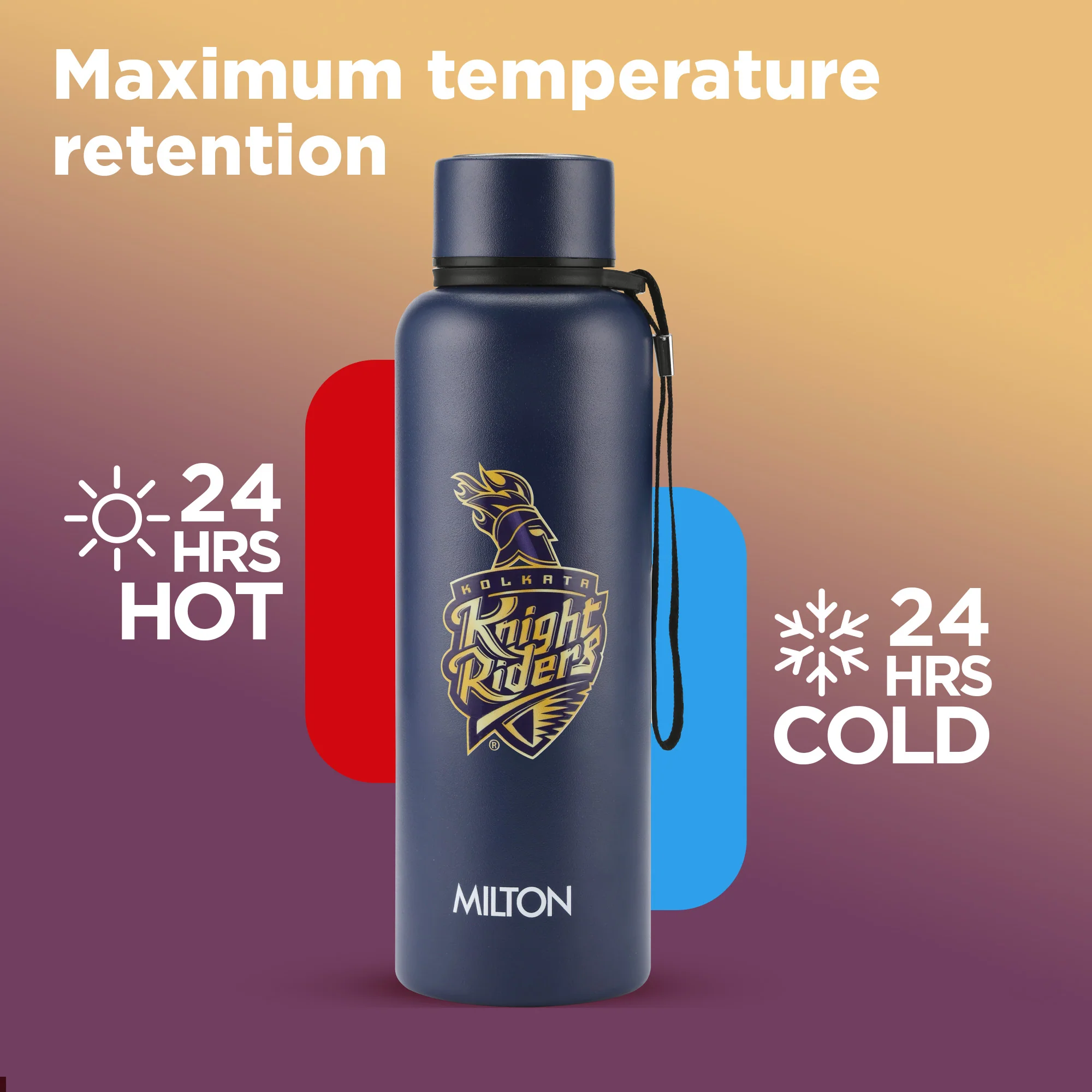 Sports Aura UV Printing Thermosteel Bottle - Kolkata Knight Riders (KKR) - Milton - Image 11
